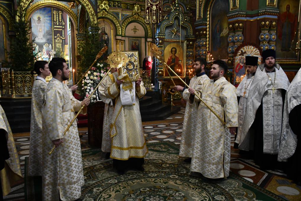 Рождественская вечерня в Вознесенском соборе города Ельца 